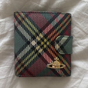 Vintage Vivienne Westwood Tartan Snap Wallet in Red, Green & Yellow